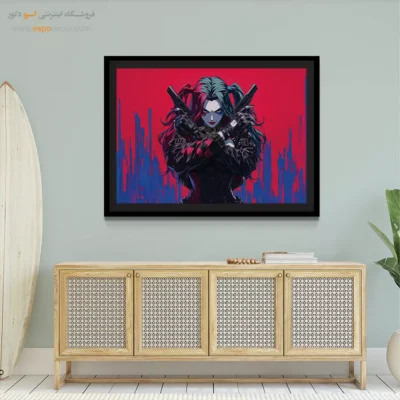 تابلو دیواری رنگی برای جوانان - هارلی کویین – تابلو کمیک استریپ - اسپو دکور