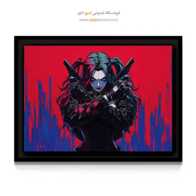تابلو دیواری رنگی برای جوانان - هارلی کویین – تابلو کمیک استریپ - اسپو دکور