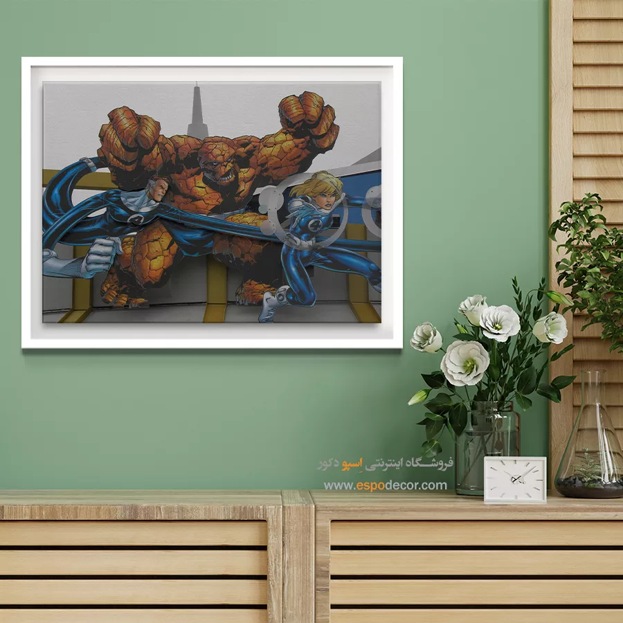 تابلو با کاراکترهای کمیک بوک - چهار شگفتانگیز – تابلو کمیک استریپ - اسپو دکور
