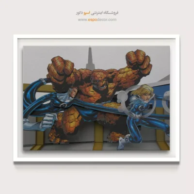 تابلو با کاراکترهای کمیک بوک - چهار شگفت‌انگیز – تابلو کمیک استریپ - اسپو دکور