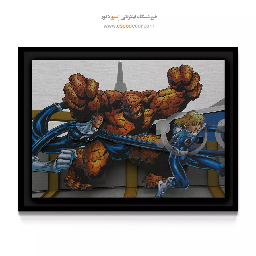 تابلو با کاراکترهای کمیک بوک - چهار شگفتانگیز – تابلو کمیک استریپ - اسپو دکور