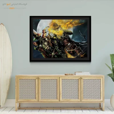 تابلو با طراحی داستانی - روح سوار غربی – تابلو کمیک استریپ - اسپو دکور