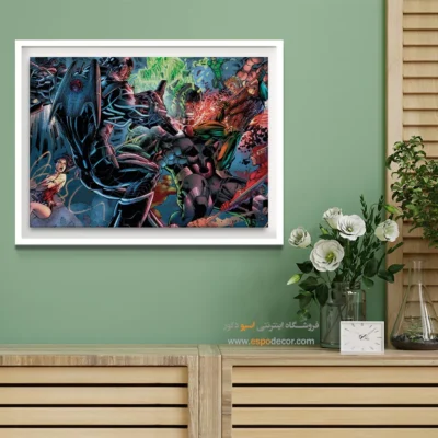 خرید تابلو با شخصیتهای کمیک - نبرد نهایی لیگ عدالت – تابلو کمیک استریپ - اسپو دکور