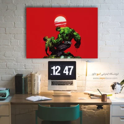 تابلو گرافیکی کمیک داستانی - قهرمان سبز – تابلو کمیک استریپ - اسپو دکور