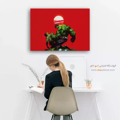 تابلو گرافیکی کمیک داستانی - قهرمان سبز – تابلو کمیک استریپ - اسپو دکور