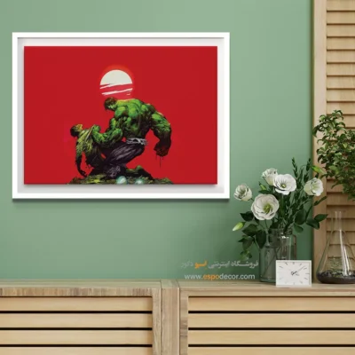 تابلو گرافیکی کمیک داستانی - قهرمان سبز – تابلو کمیک استریپ - اسپو دکور
