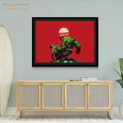 تابلو گرافیکی کمیک داستانی - قهرمان سبز – تابلو کمیک استریپ - اسپو دکور
