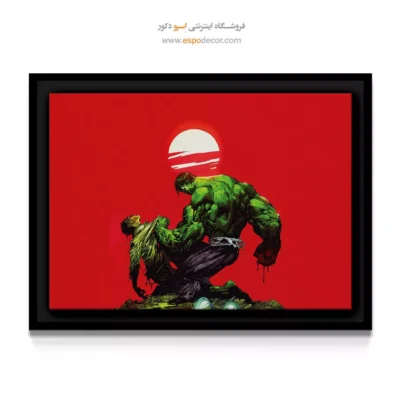 تابلو گرافیکی کمیک داستانی - قهرمان سبز – تابلو کمیک استریپ - اسپو دکور