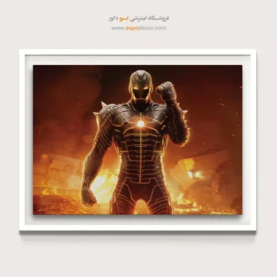 تابلو دیواری مناسب برای اتاق جوانان - زره مرد آهنی – تابلو کمیک استریپ - اسپو دکور