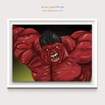 تابلو با تصاویر شخصیت‌های داستانی - هالک قرمز – تابلو کمیک استریپ - اسپو دکور