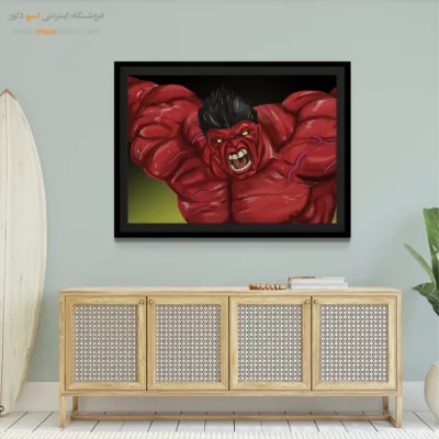 تابلو با تصاویر شخصیت‌های داستانی - هالک قرمز – تابلو کمیک استریپ - اسپو دکور