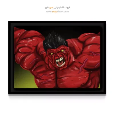 تابلو با تصاویر شخصیت‌های داستانی - هالک قرمز – تابلو کمیک استریپ - اسپو دکور