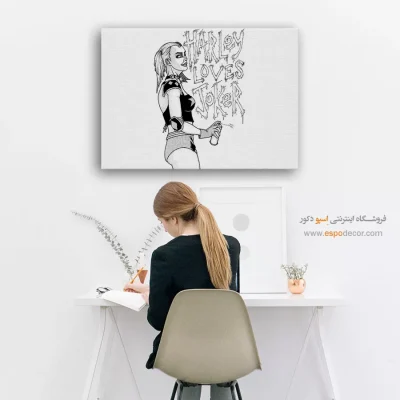 تابلو فانتزی با تصاویر قهرمانان - هارلی – تابلو کمیک استریپ - اسپو دکور