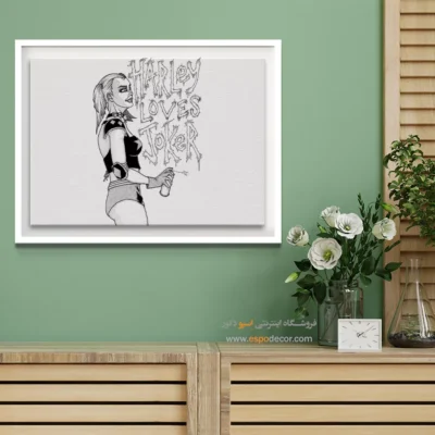 تابلو فانتزی با تصاویر قهرمانان - هارلی – تابلو کمیک استریپ - اسپو دکور