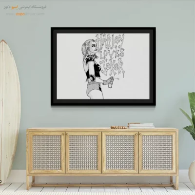 تابلو فانتزی با تصاویر قهرمانان - هارلی – تابلو کمیک استریپ - اسپو دکور
