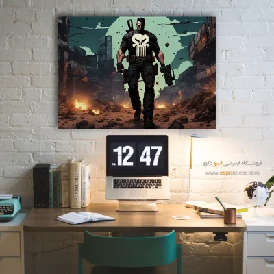 تابلو دیواری رنگی ابرقهرمان داستانی - فرانک – تابلو کمیک استریپ - اسپو دکور