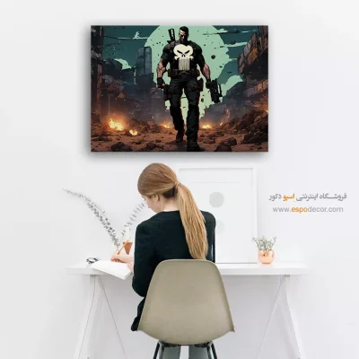 تابلو دیواری رنگی ابرقهرمان داستانی - فرانک – تابلو کمیک استریپ - اسپو دکور