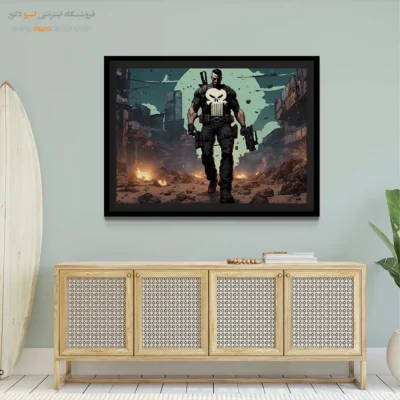 تابلو دیواری رنگی ابرقهرمان داستانی - فرانک – تابلو کمیک استریپ - اسپو دکور