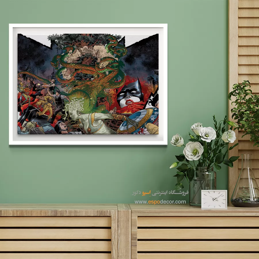 تابلو دیواری جذاب برای اتاق نوجوانان - مدوسا زن شگفت انگیز – تابلو کمیک استریپ - اسپو دکور