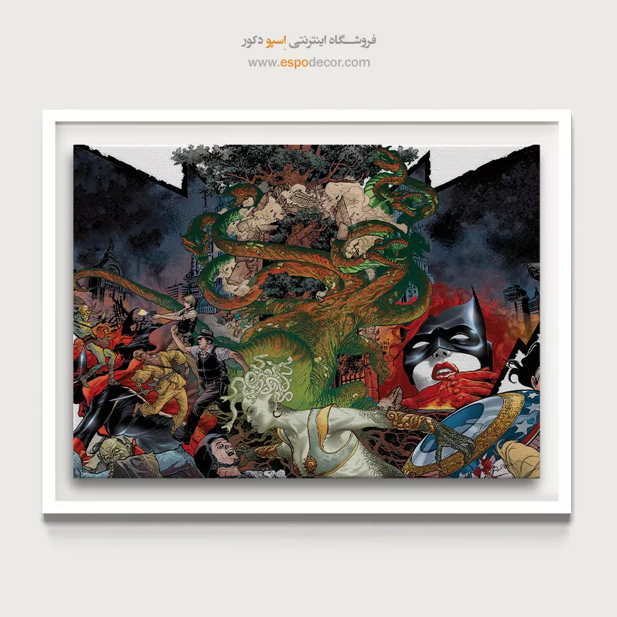 تابلو دیواری جذاب برای اتاق نوجوانان - مدوسا زن شگفت انگیز – تابلو کمیک استریپ - اسپو دکور