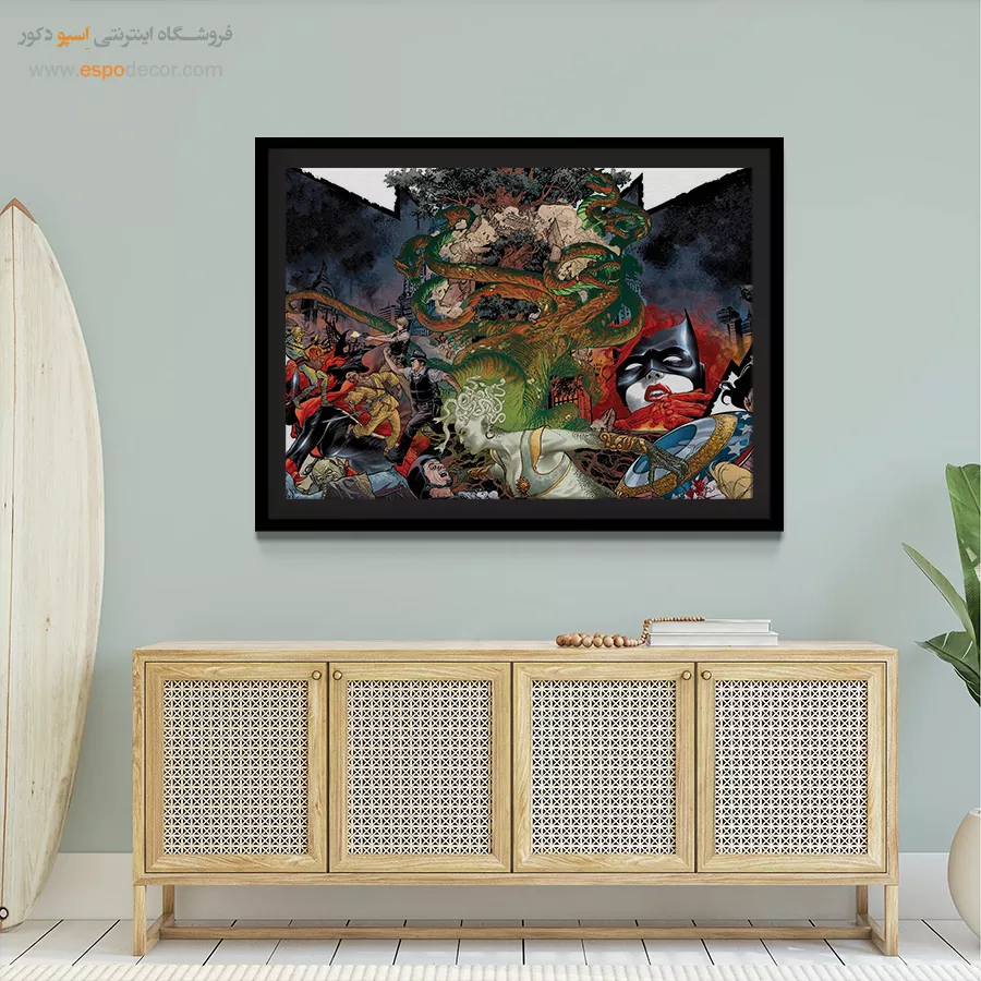 تابلو دیواری جذاب برای اتاق نوجوانان - مدوسا زن شگفت انگیز – تابلو کمیک استریپ - اسپو دکور