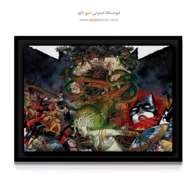 تابلو دیواری جذاب برای اتاق نوجوانان - مدوسا زن شگفت انگیز – تابلو کمیک استریپ - اسپو دکور