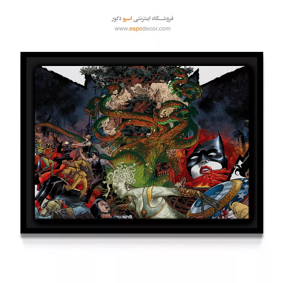 تابلو دیواری جذاب برای اتاق نوجوانان - مدوسا زن شگفت انگیز – تابلو کمیک استریپ - اسپو دکور