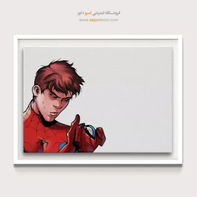 تابلو با طرح‌های رنگی کمیک - مرد عنکبوتی بدون ماسک – تابلو کمیک استریپ - اسپو دکور