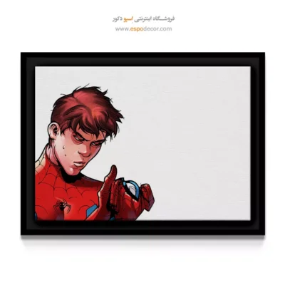 تابلو با طرح‌های رنگی کمیک - مرد عنکبوتی بدون ماسک – تابلو کمیک استریپ - اسپو دکور