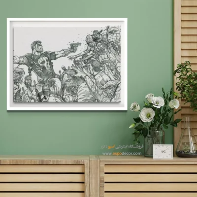 خرید تابلو دیواری قهرمانی - پونیشر – تابلو کمیک استریپ - اسپو دکور