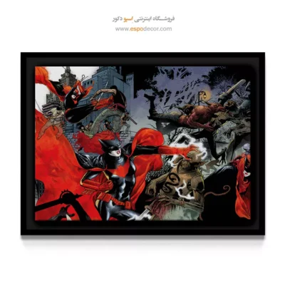 تابلو با تصاویر قهرمانان داستانی - بت‌وومن دی سی – تابلو کمیک استریپ - اسپو دکور