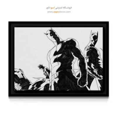 تابلو دیواری شیک و مدرن برای نوجوانان - دردویل، بتمن، پانیشر – تابلو کمیک استریپ - اسپو دکور