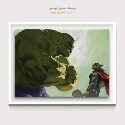 تابلو هنری با شخصیت‌های قهرمانان - ثور – تابلو کمیک استریپ - اسپو دکور