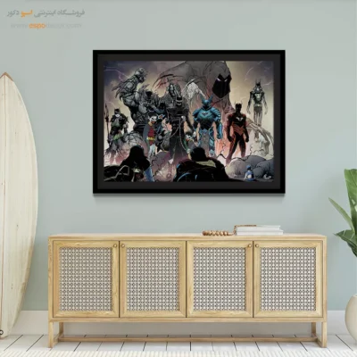 خرید تابلو با طرح گرافیکی کمیک - دارک نایت – تابلو کمیک استریپ - اسپو دکور