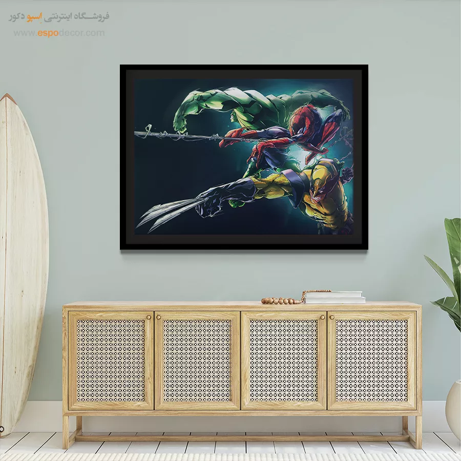 تابلو مدرن با طرحهای قهرمانی - اونجرز – تابلو کمیک استریپ - اسپو دکور