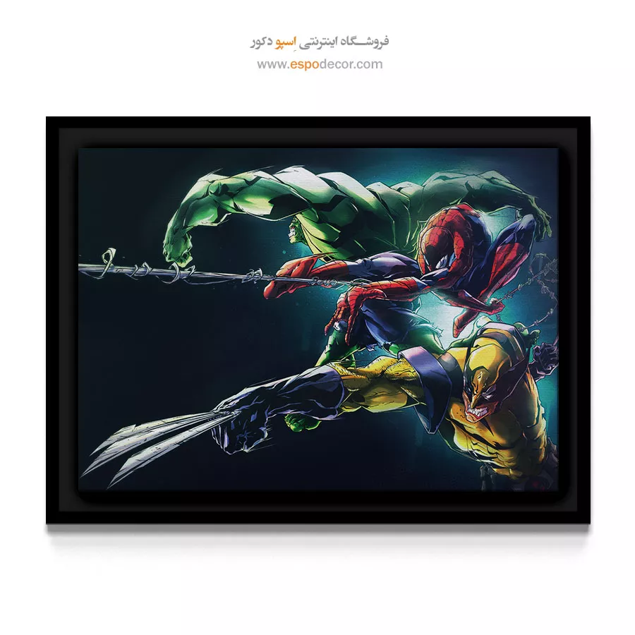 تابلو مدرن با طرحهای قهرمانی - اونجرز – تابلو کمیک استریپ - اسپو دکور