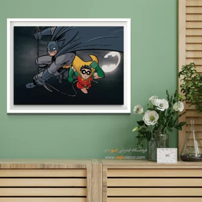 تابلو شخصیت داستانی قهرمانان - رابین و بت – تابلو کمیک استریپ - اسپو دکور