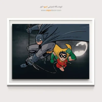 تابلو شخصیت داستانی قهرمانان - رابین و بت – تابلو کمیک استریپ - اسپو دکور