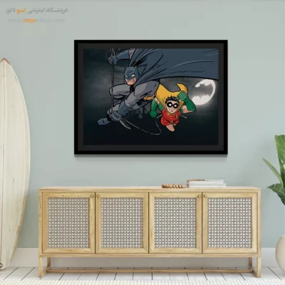 تابلو شخصیت داستانی قهرمانان - رابین و بت – تابلو کمیک استریپ - اسپو دکور