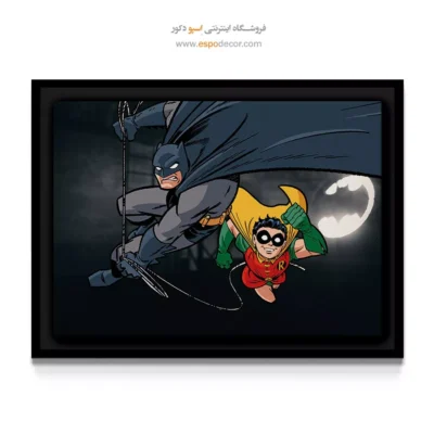 تابلو شخصیت داستانی قهرمانان - رابین و بت – تابلو کمیک استریپ - اسپو دکور