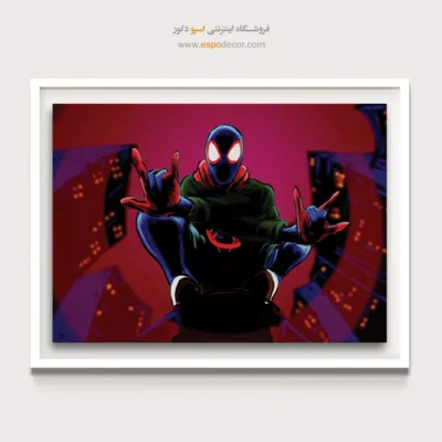 تابلو شخصیت ابرقهرمانی - دنیای عنکبوتی – تابلو کمیک استریپ - اسپو دکور