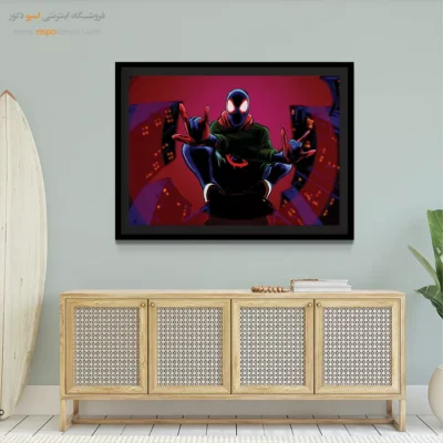 تابلو شخصیت ابرقهرمانی - دنیای عنکبوتی – تابلو کمیک استریپ - اسپو دکور