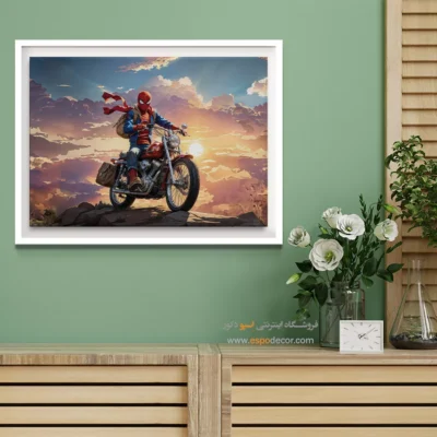 تابلو دیواری کمیک قهرمانان - ماجراجویی عنکبوتی – تابلو کمیک استریپ - اسپو دکور