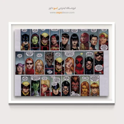 تابلو داستانی ابرقهرمان - انتقام‌جویان جدید – تابلو کمیک استریپ - اسپو دکور