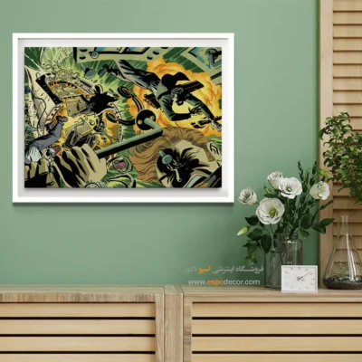 تابلو فانتزی ابرقهرمان - مرز جدید – تابلو کمیک استریپ - اسپو دکور