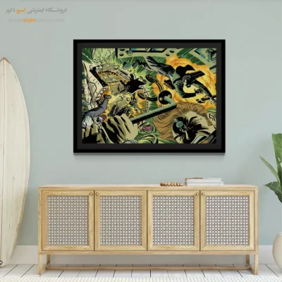 تابلو فانتزی ابرقهرمان - مرز جدید – تابلو کمیک استریپ - اسپو دکور