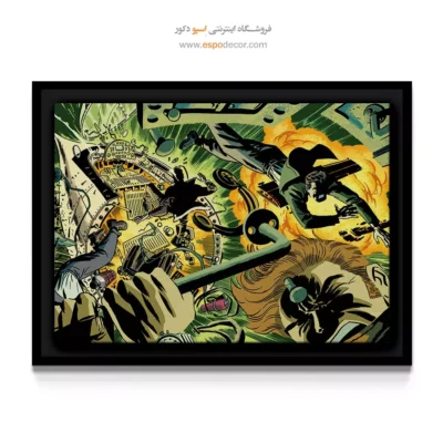 تابلو فانتزی ابرقهرمان - مرز جدید – تابلو کمیک استریپ - اسپو دکور