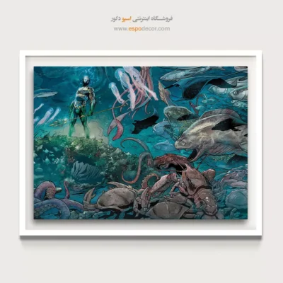تابلو هنر ابرقهرمانان - آکوامن – تابلو کمیک استریپ - اسپو دکور
