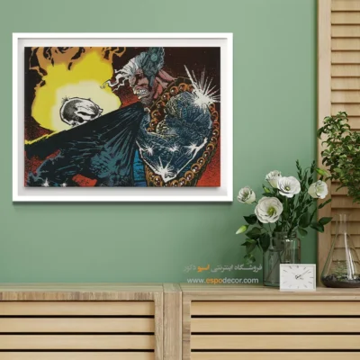 هنر گرافیکی ابرقهرمان - سوارکار آتش – تابلو کمیک استریپ - اسپو دکور