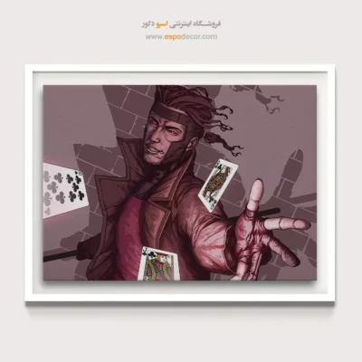 تابلو دیواری با کاراکتر ابرقهرمان - گامبیت – تابلو کمیک استریپ - اسپو دکور